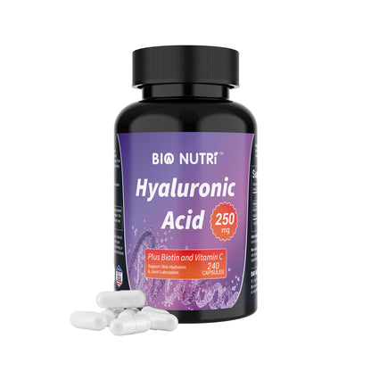 Hyaluronic Acid Capsules 250mg with Vitamin C & Biotin｜240 Capsules