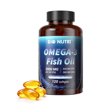 Triple Strength Omega 3 Fish Oil｜3000 mg Fish Oil Supplements｜120 Softgels