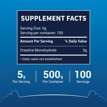 Luckycare Creatine Monohydrate Powder 500G｜100 Serving